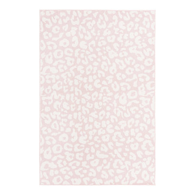Tapis intérieur / extérieur en polypropylène tissé à la machine rose / beige