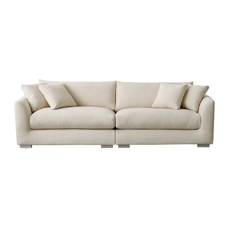 Canapé modulaire Degraaf, Microfibre / microsuède blanc