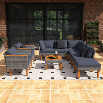 9-Piece Patio Rattan Furniture Set