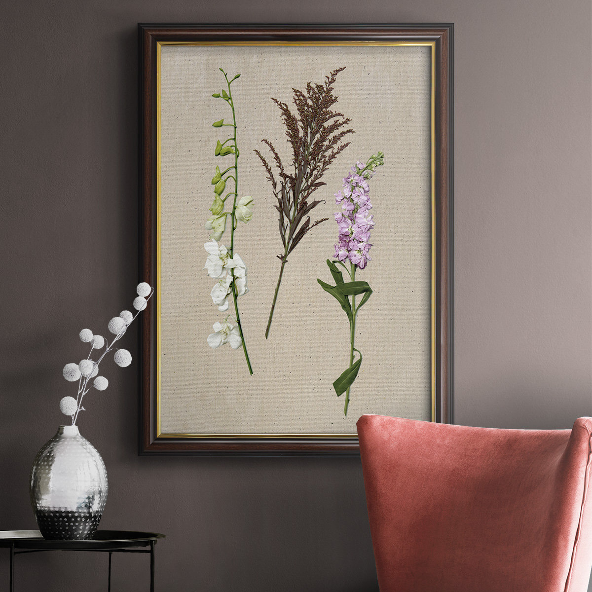 Pressed Flower Arrangement IV Premium Framed Canvas - Ready to