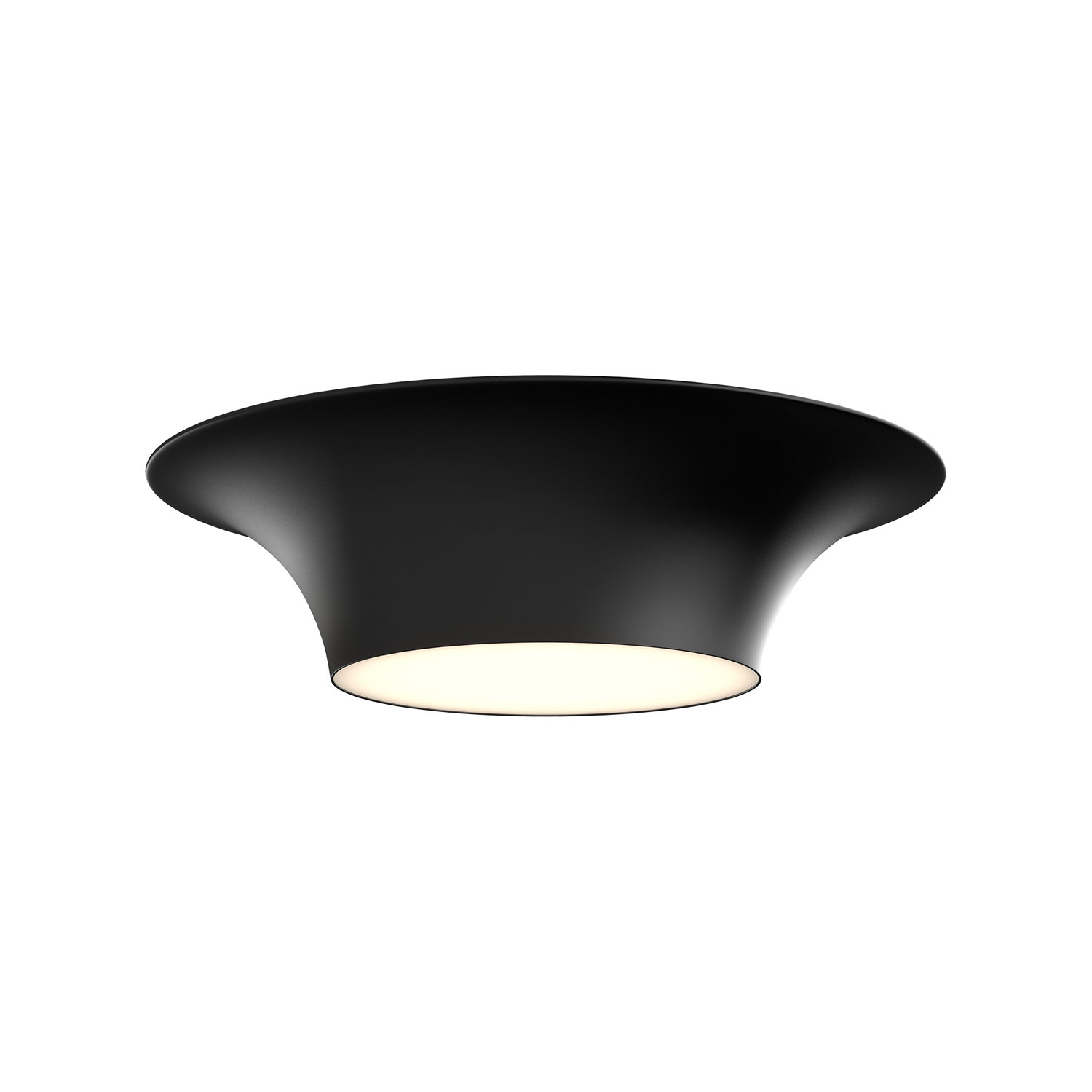 Alexia 2 Light Glass Flush Mount, Matte Black, 4.88" H x 16" W x 16" D