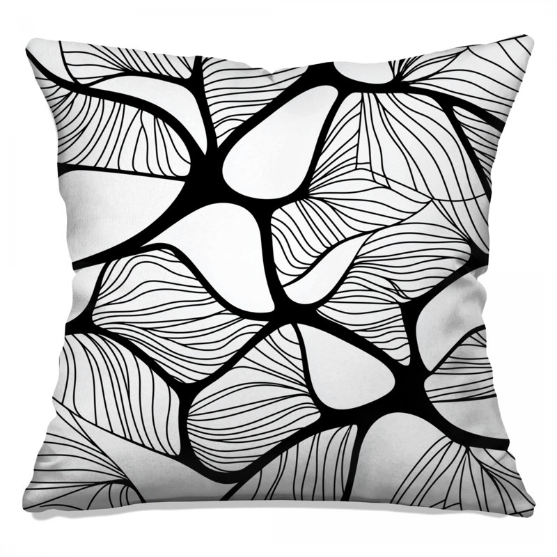 Coussin décoratif abstrait, coussins double face Art, 14 X 14 pouces