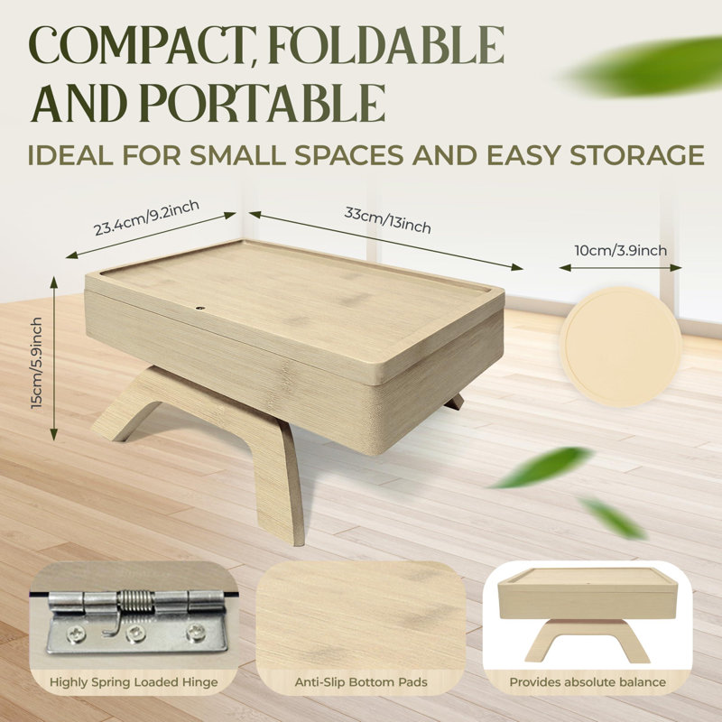 Couch Arm Table, Sofa Arm Tray, 360 Rotating Table, Clip On Side Table For Couch, Perfect Size For Remotes, Storage And Includes 4 Bonus Coasters, (Natural)