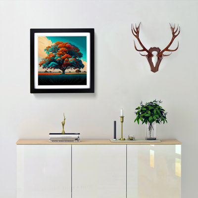 Oak Tree Colour Field Painting - Framed Print