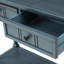 Console de style traditionnel avec deux tiroirs et une tablette inférieure (bleu marine)