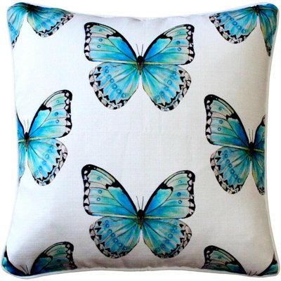 Costa Rica Robin’s Egg Butterfly Geometric Throw Pillow