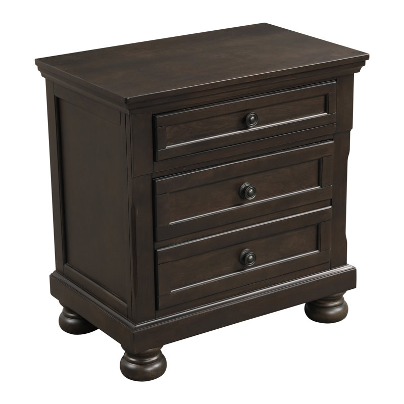 Table de chevet à deux tiroirs en queue d'aronde de style transitionnel avec meubles en bois