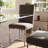 Luxury Grey Leather Dining Chairs Set Of 6 With Mirrored Silver Metal Legs