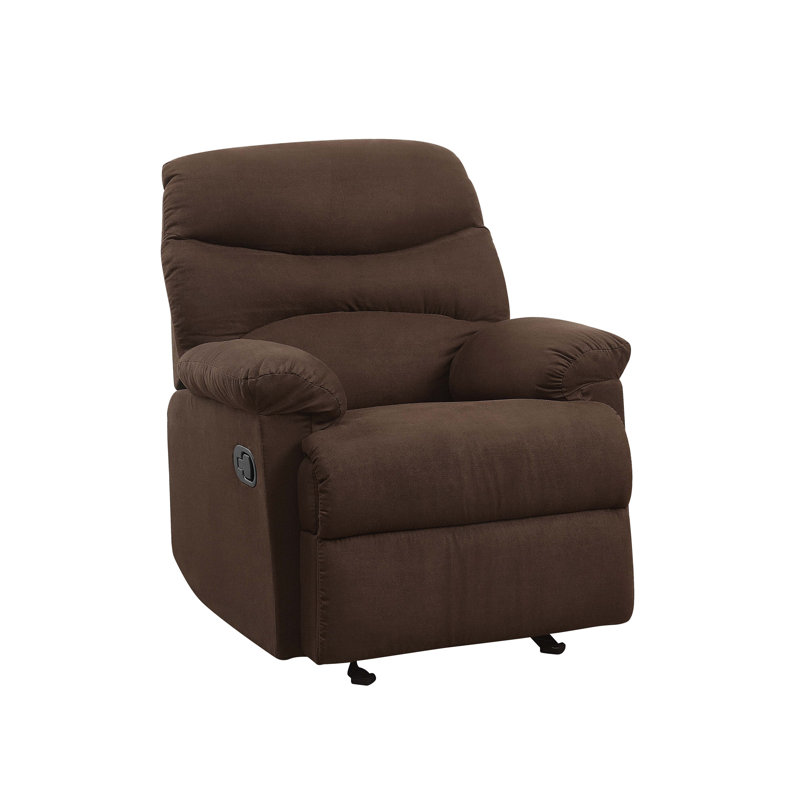 Fauteuil inclinable et coulissant chocolat avec accoudoirs coussinés, Chocolat