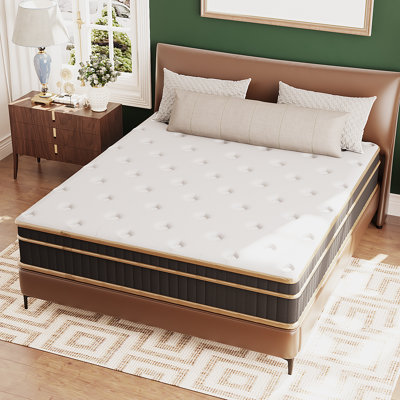 12 Inch Black Full Bed Spring Mattress,Medium Firm With Gel Memory Foam,75Inx54inx12in
