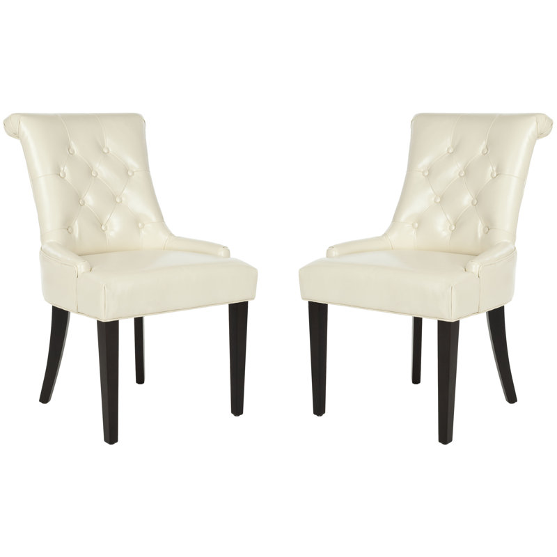 Bowie 19.7'' H Tufted Upholstered Side Chair, Cream