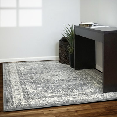 Tapis oriental gris / crème Attell