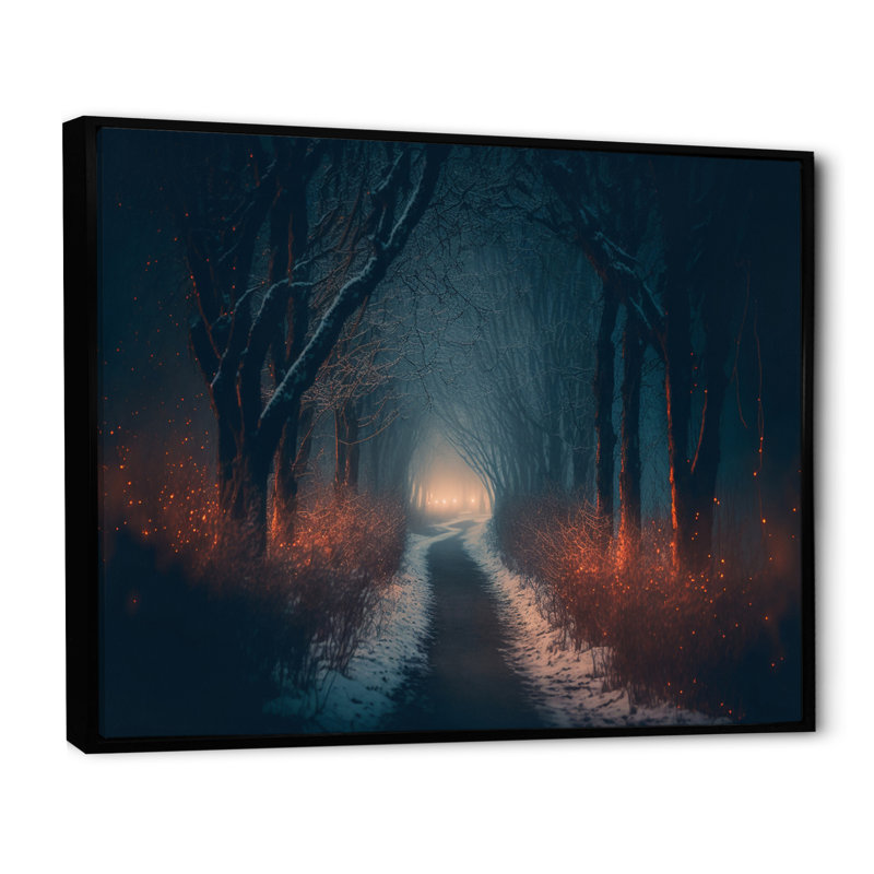 Wintercalm pendant la forêt Winter Time III - reproduction sur toile, H 16 po x l 32 po x P 1 po, Toile à cadre flottant noir