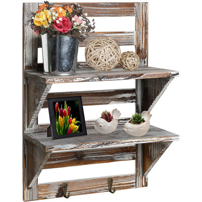 Shadybrook 2 Piece Bracket Shelf with Hooks