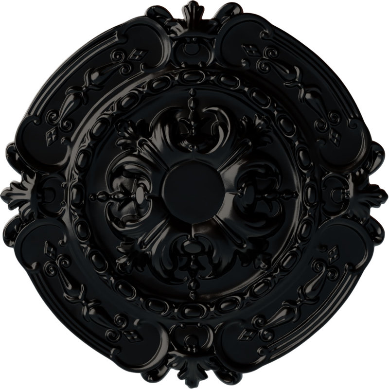 Médaillon de plafond Endurathane Bailey, DO 18 po x P 3 3/4 po x P 1 1/2 po (convient aux auvents jusqu'à 5 3/4 po), finition craquelée d'hamamélis peinte à la main