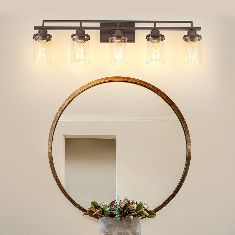 5 - Light Dimmable Vanity Light, Oil Rubbed Bronze