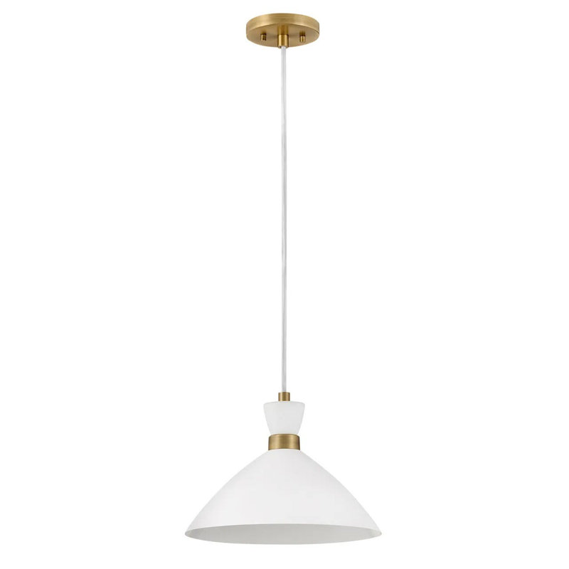 Luminaire suspendu conique à 1 lumière Kita, Blanc