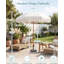 Parasol de patio à franges de 7 pi, UPF50 +, mât et nervures en acier de qualité supérieure, inclinaison à bouton-poussoir, blanc crème (base non incluse)-845241001