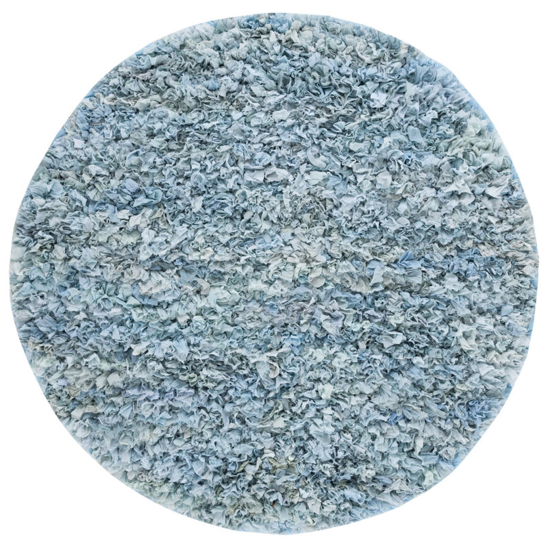 Tapis ciel tissé à la main Adalayna, Rond 6 pi