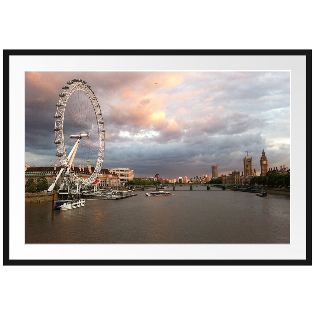 London Eye Riesenrad Gerahmter Fotodruck Poster