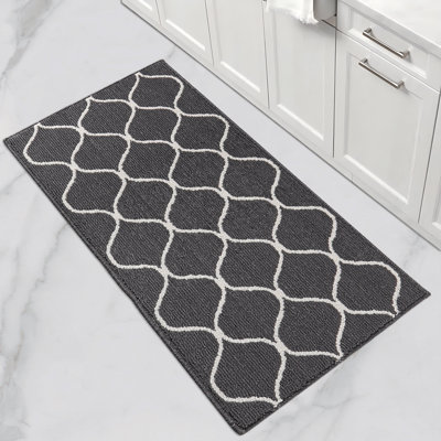 Striped Water Resistant Non-Skid Kitchen Mat