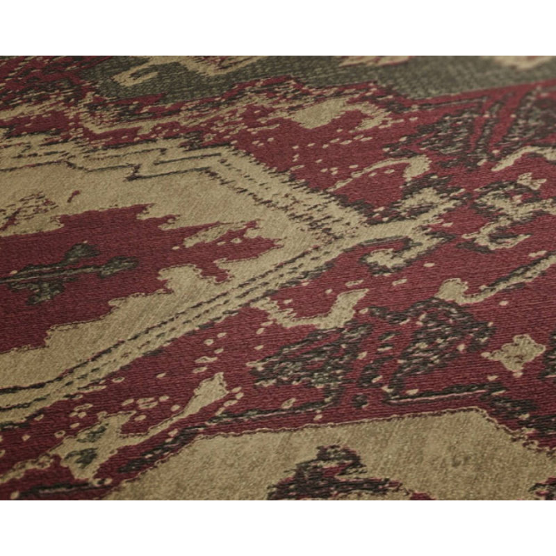 Rouleau de papier peint texturé L 33 pi x l 21 po Carpet, Beige / noir / rouge