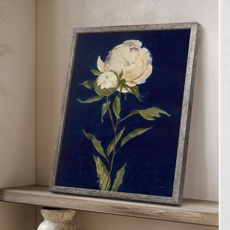 Impression encadrée «PRETTY AS A PEONY II» - bois massif, H 15 po x l 12 po