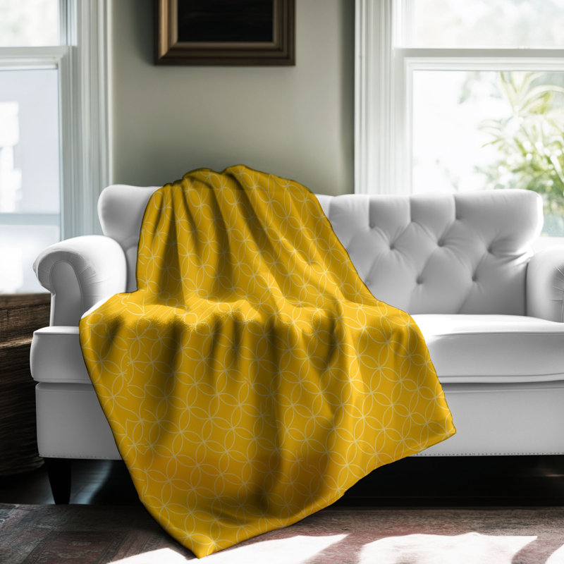 Jaune jaune orange - 1 pièce Sherpa Premium, Grand lit