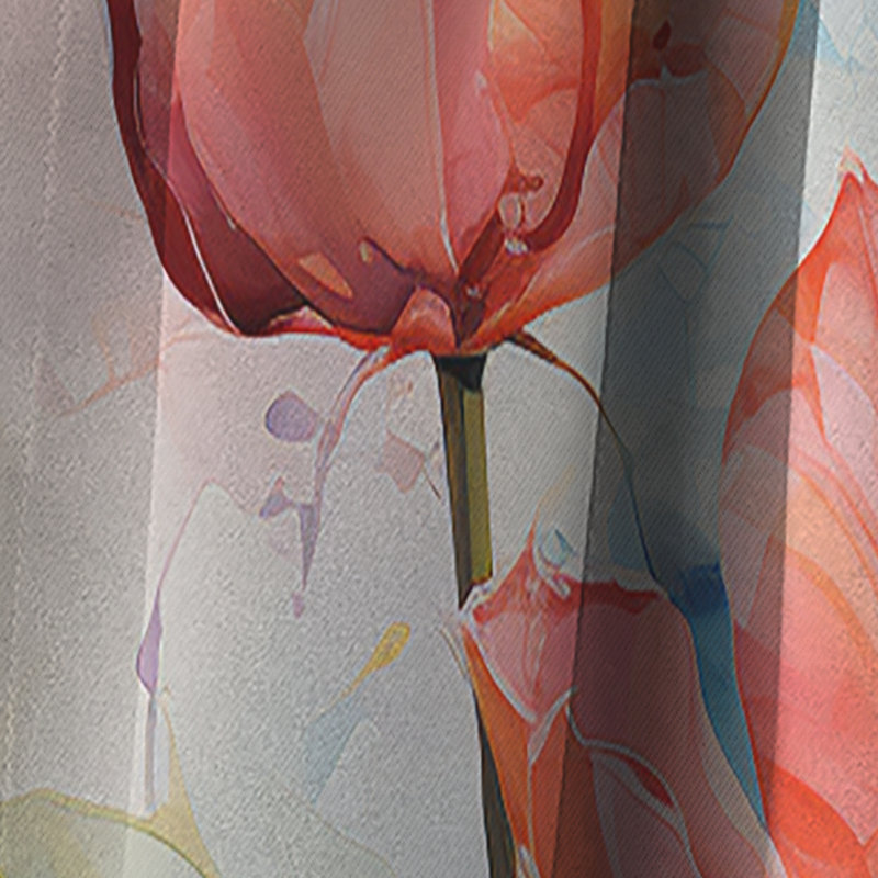 Mayolet - Rideau occultant floral tulipes - 1 panneau, L 52 po x L 63 po