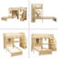 Lit simple mezzanine sur lit simple-264131150