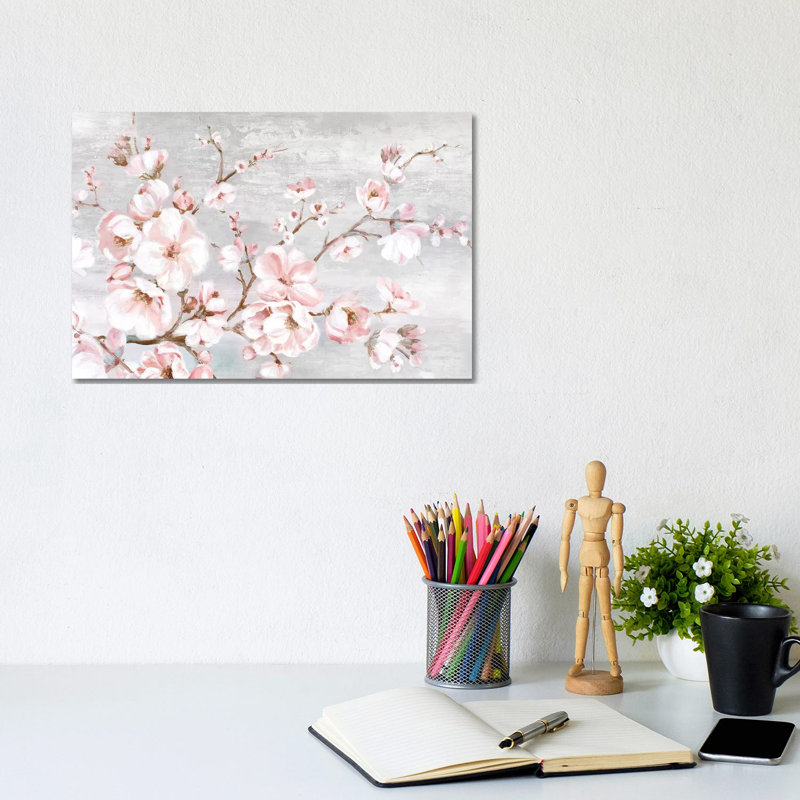 Spring Cherry Blossoms I by Eva Watts - Wrapped Canvas Painting, 20.32 cm H x 30.48 cm W