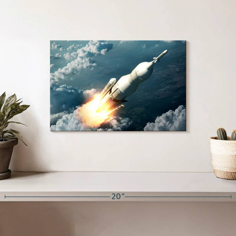 Oberle Spaceship Launching, 8" H x 12" W