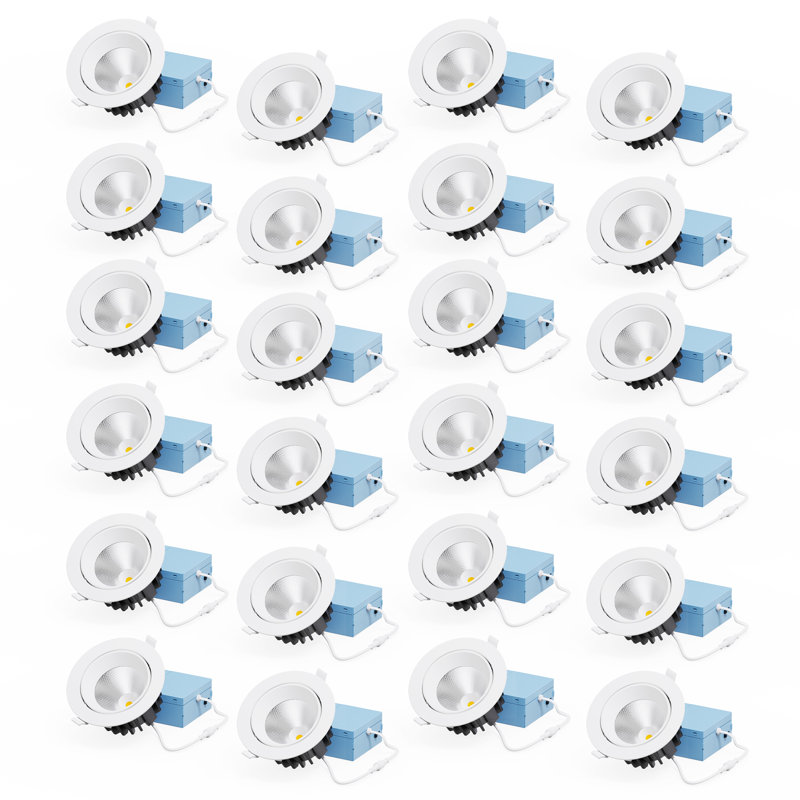 Cardan 4 po DEL 12 W, faisceau réglable de 24 degrés, 5 CCT sélectionnable, intensité variable 0-10 V, 120-277 V