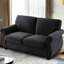 Velours confortable 2 places avec mousse haute, noir pour l'intérieur du bureau-112535479-112535476