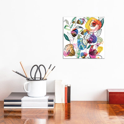 Coloured Flowers by Cayena Blanca - Wrapped Canvas Painting