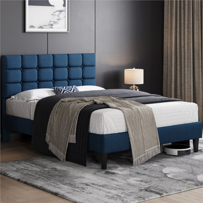 Contemporary Modern Tufted Upholstered Platform Bed