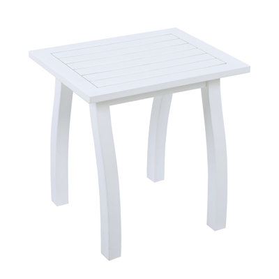 SELMA Acacia Wood Weather-Resistant Rectangular Side Table in PU, Perfect for Patio and Living Room