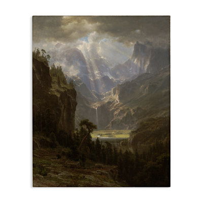 Classic Bierstadt Rocky Mountains Canvas Wall Art by one1000paintings