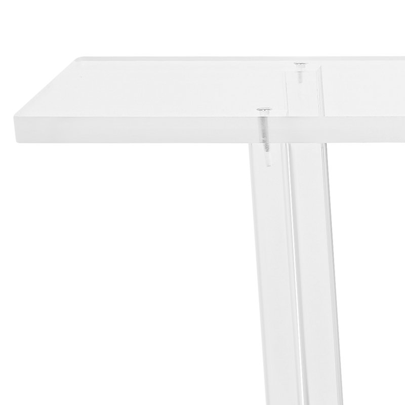 2 Tiers Freestanding Clear Acrylic Table With Open Shelves