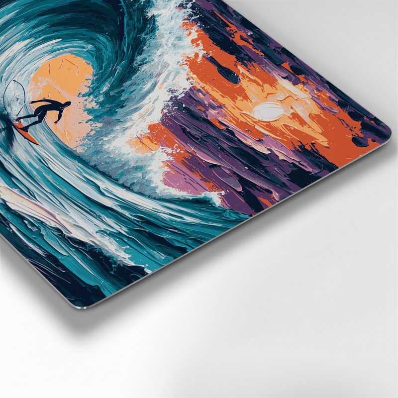 Art mural en métal Sports Surfing Blue