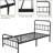 Mariah Twin XL Size Metal Bed Frame, 40" Tall Headboard & 14" Platform Height, Heavy-Duty Steel, Industrial Style, Squeak-Free, Under Bed Storage, No Box Spring Required-1100151030