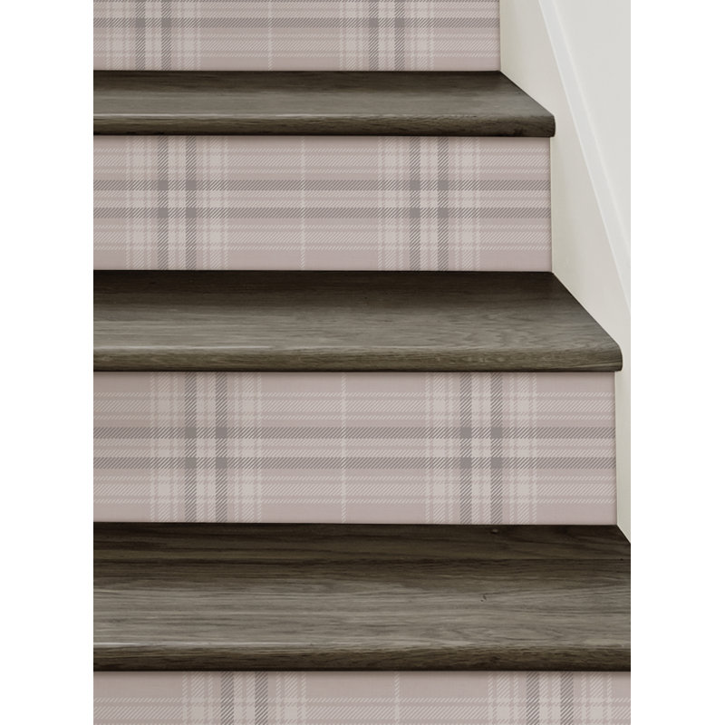 Élévateur d'escalier confortable en vinyle à carreaux pelez et collez, 7" H x 48" W, Lilas