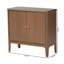 Armoire de rangement à 2 portes bali & pari Latifa avec bords arrondis et poignées de porte en métal pour le salon ou le vestibule