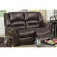 Dessus en cuir reconstitué brun foncé de style contemporain avec plateau-coussin inclinable et coussins