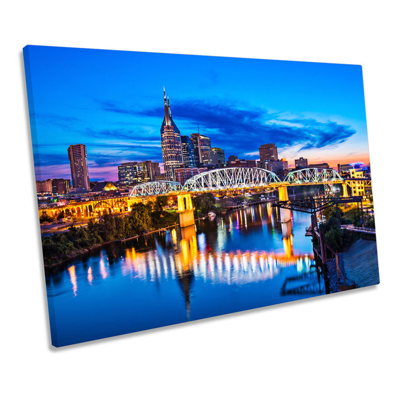 Nashville Tennessee Cityscape - Wrapped Canvas Print, 30.5cm H x 45.7cm W x 2cm D