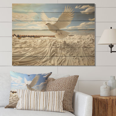 Take Off White Dove Harmony - Colombe sur bois
