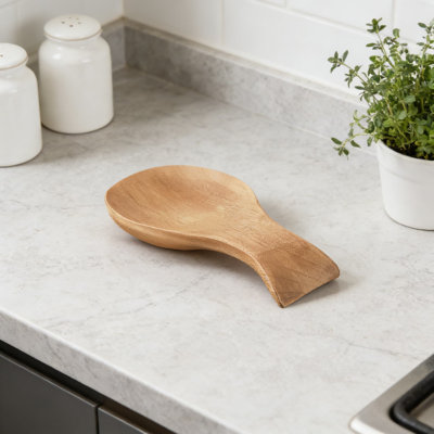 Porte-cuillère en bois et porte-ustensiles pour comptoir de cuisine, surface de cuisson et table de salle à manger, conception en bambou fabriquée à la main pour les spatules, les cuillères et les ustensiles de cuisine
