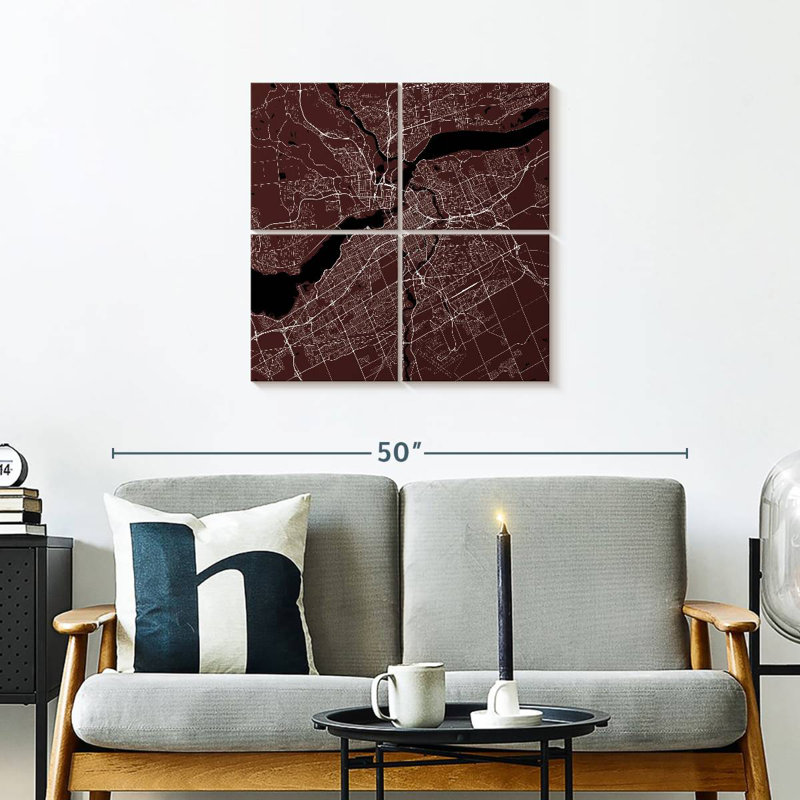 Aliaz Ottawa City Map, 26" H x 26" W