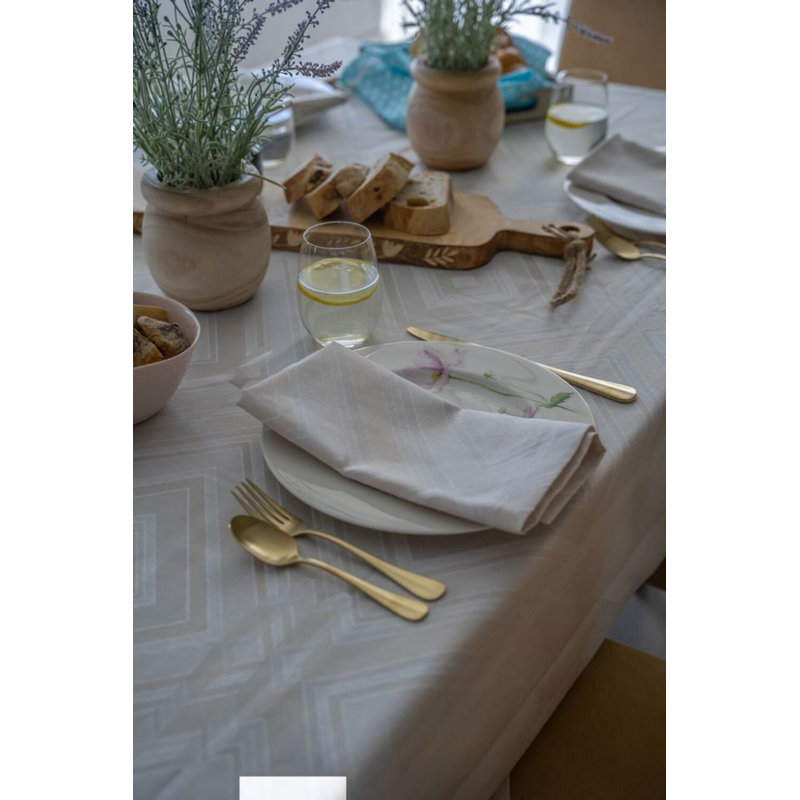 Brussels Geometric Tablecloth, Taupe