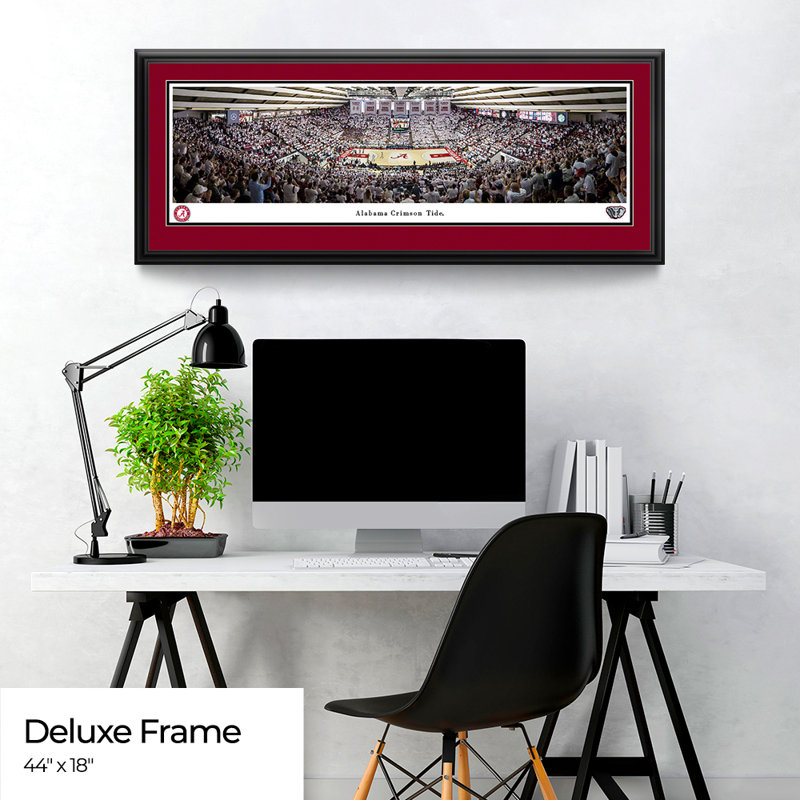 Impression panoramique Alabama Basketball, L 44 po x H 18 po, Cadre noir, Rouge